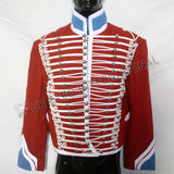 White Wool Braid Red Hussar Jacket