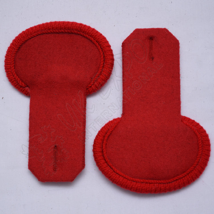 Red Unfinished Epaulettes Pair Military Shoulder Boards