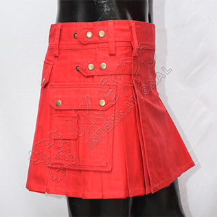 Red Women Utility Kilt