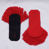 Red Wool Epaulettes Pair Military Shoulder Boards