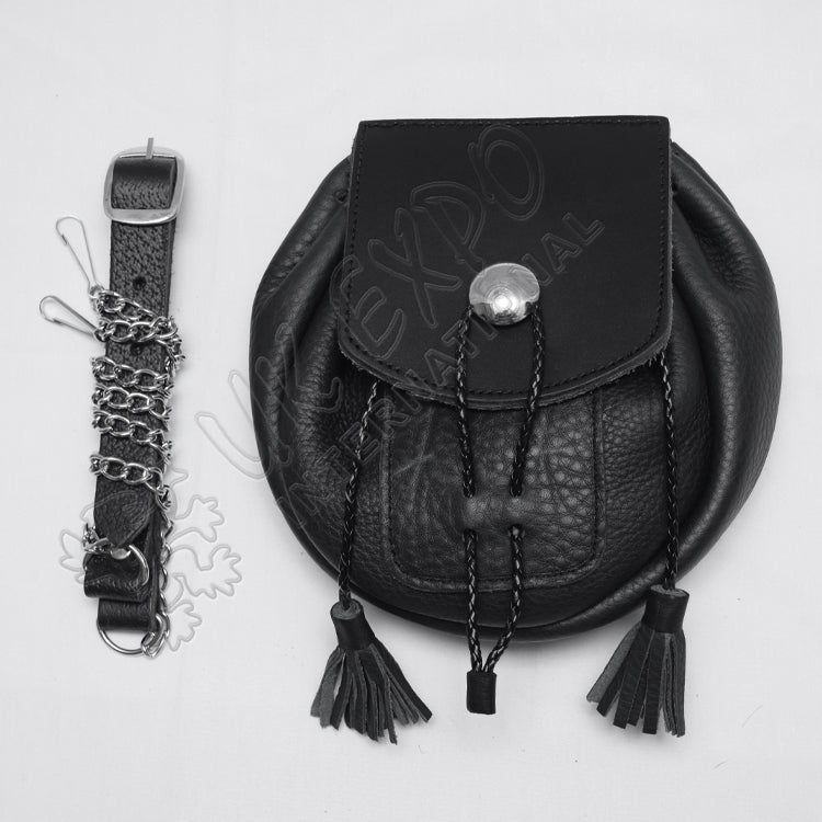 Rob Roy Black Leather Day Wear Sporran