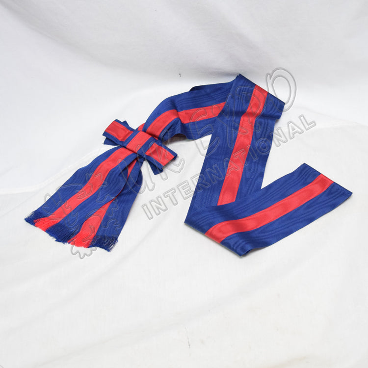 Royal Blue Red Bow Sash Military Ceremonial Waist Sash