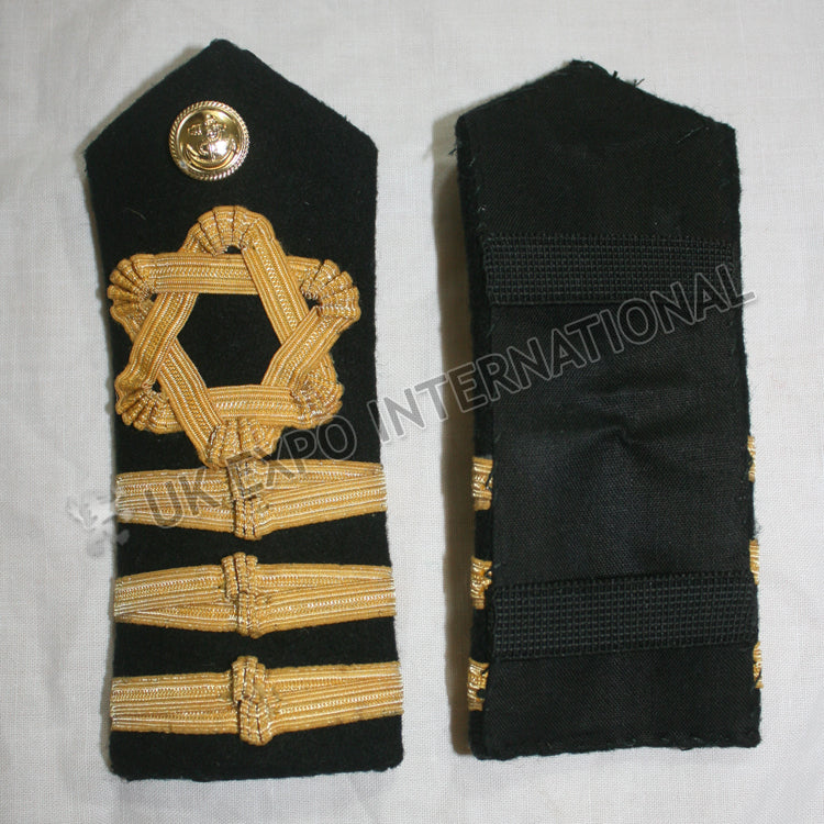 Royal Navy Shoulder Epaulette 3 Strip Gold Wire Braid