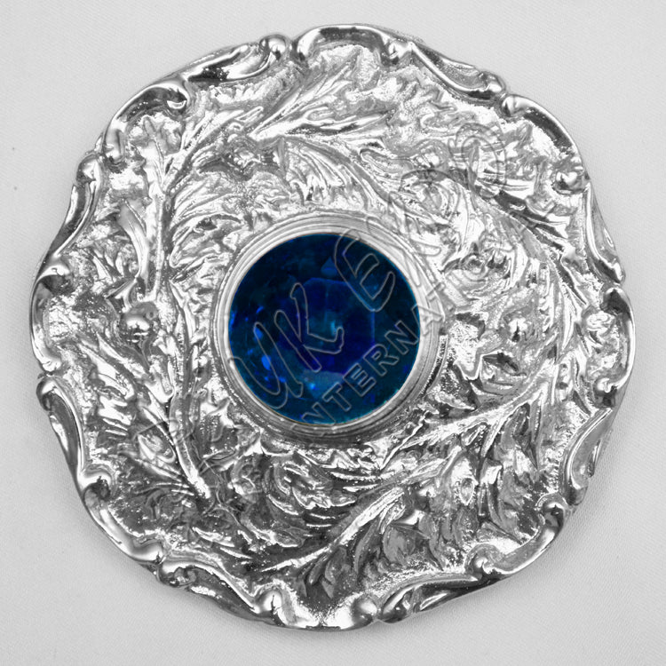 Sapphire Stone With Moulded Brooch
