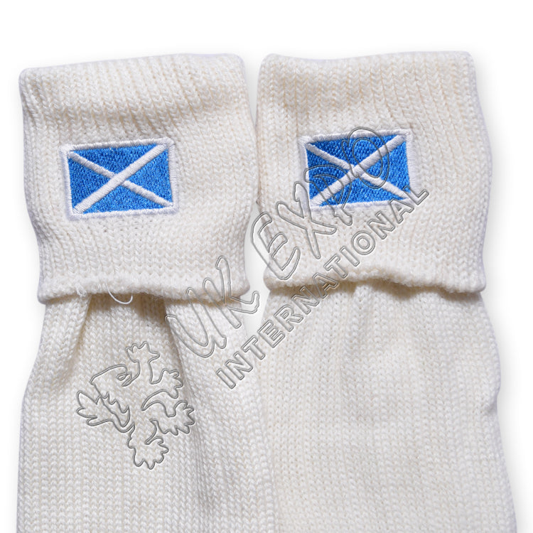 Embroidered Design Of The Scottish Flag Sock