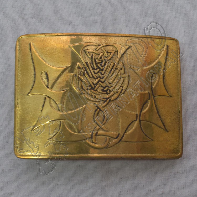 Scottish Thistle Flower Bronze Baby Buckle