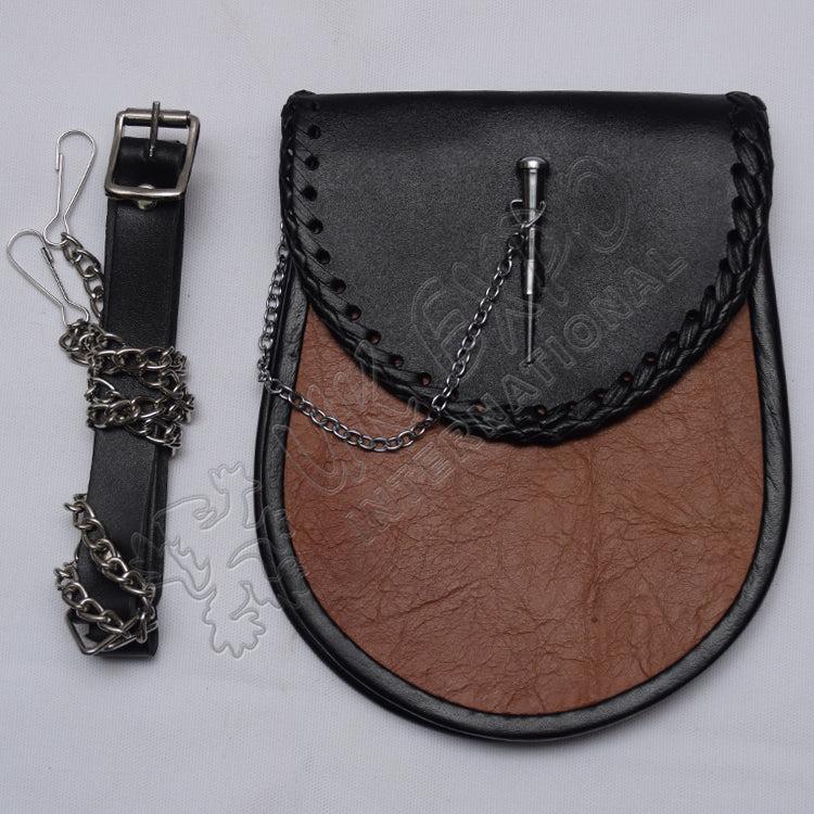 Scottish Chain Lock Leather Sporran
