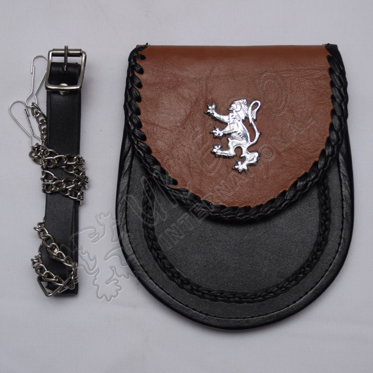 Rampart Lion Badge Leather Flap Sporran