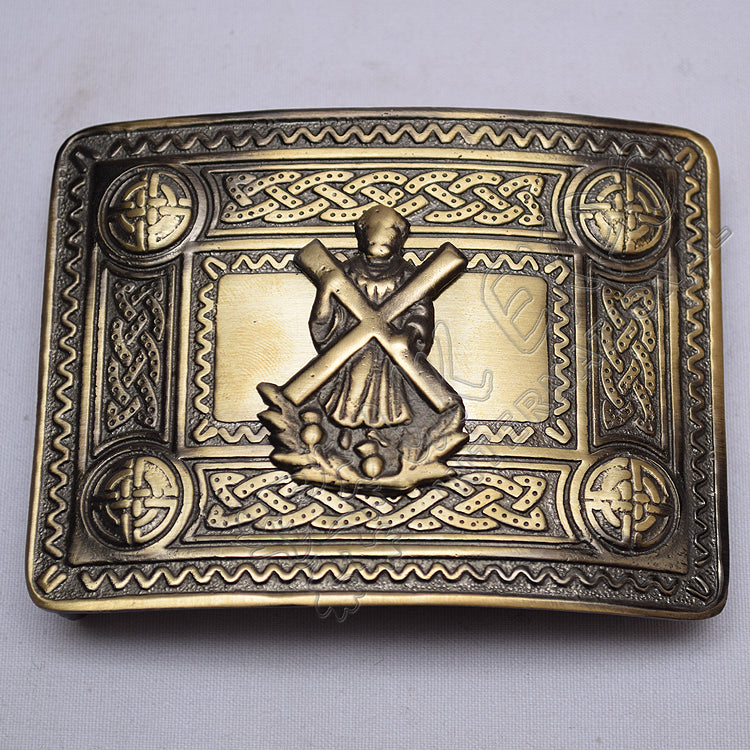 Scottish Bronze Celtic Design Buckle With ST Andrews Badge