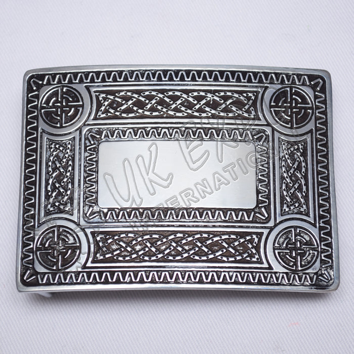 Scottish Celtic Design Black Color Filing Kilt Buckle