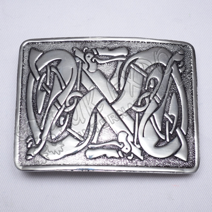 Scottish Celtic Design Kilt Buckle With Black Color Filing
