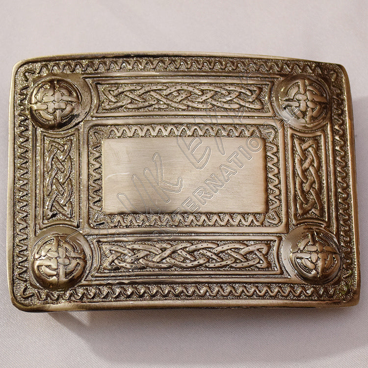 Scottish Celtic Design Shiny Antique Kilt Buckle