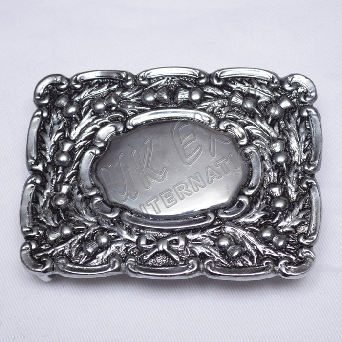 Scottish Dress Kilt Buckle With Black Color Filing