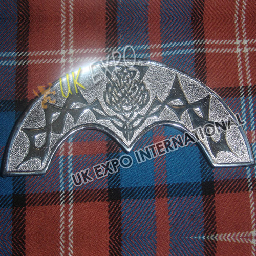 Scottish Flower Chrome Finish Sporran Cantle