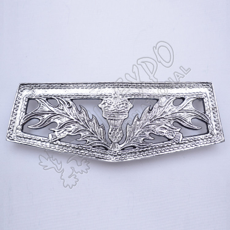 Chrome Scottish Flower Cantle for Sporran