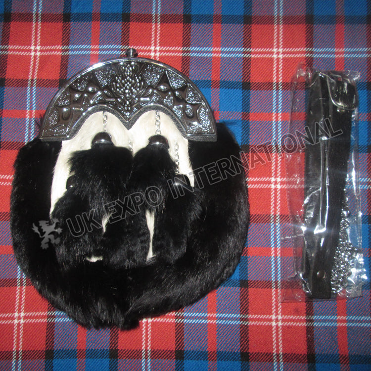 Black Rabbit Fur Full Dress White Touch Sporran