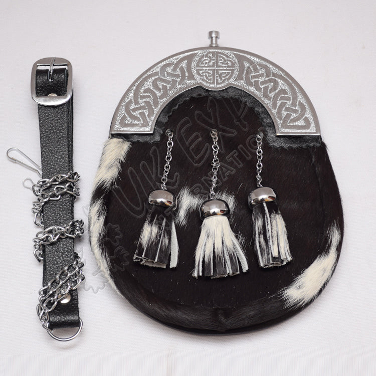 Chrome Celtic Goat Skin Tassel Sporran
