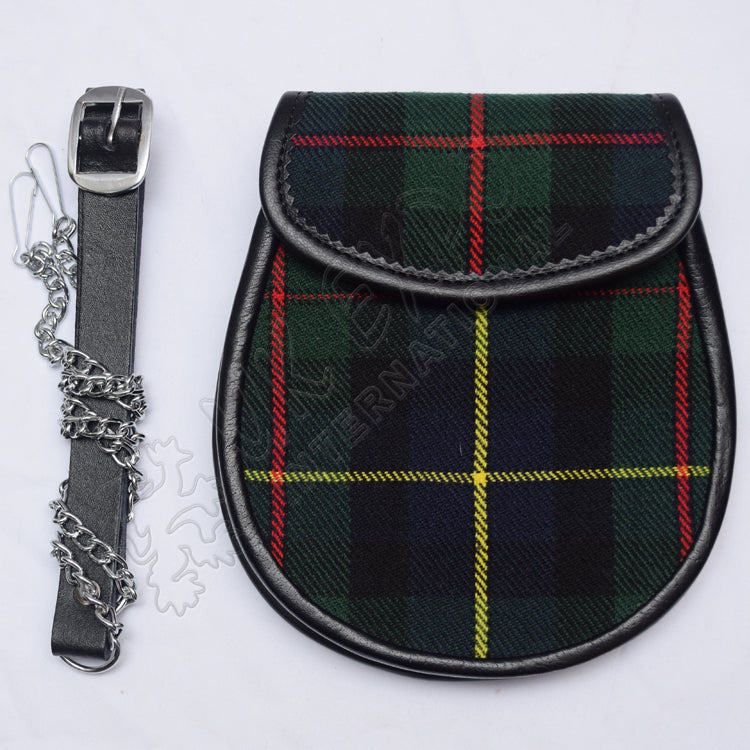 Hunting Stewart Tartan Leather Back Sporran
