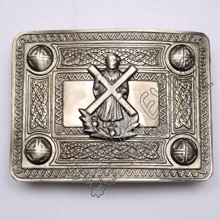 Scottish Shiny Antique Celtic Buckle With ST Andrews Badge