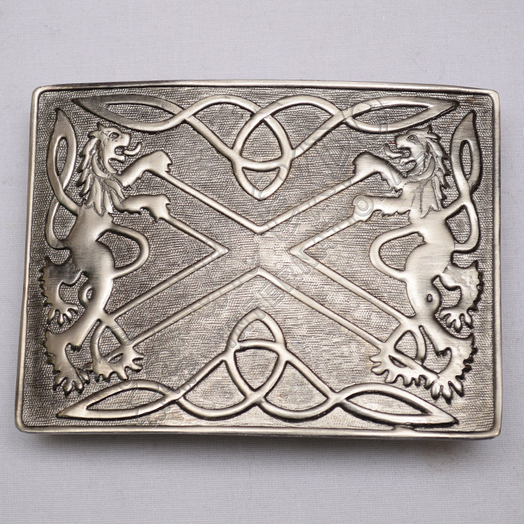 Scottish Shiny Antique Celtic Rampart Lion Kilt Buckle