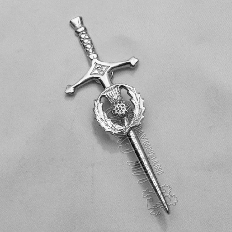 Scottish Sword With Flower Kilt Pin
