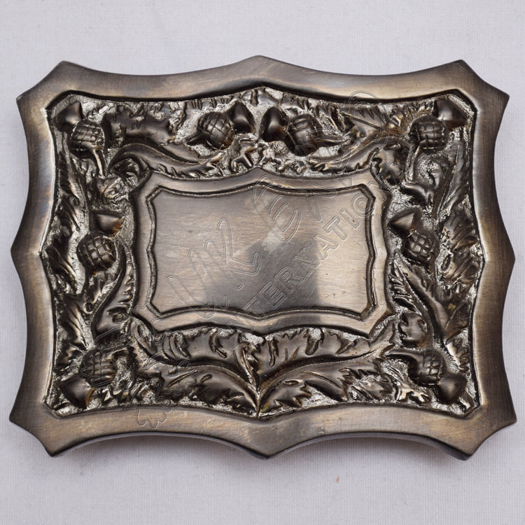 Scottish Thistle Design Antique Finish Kilt Buckle