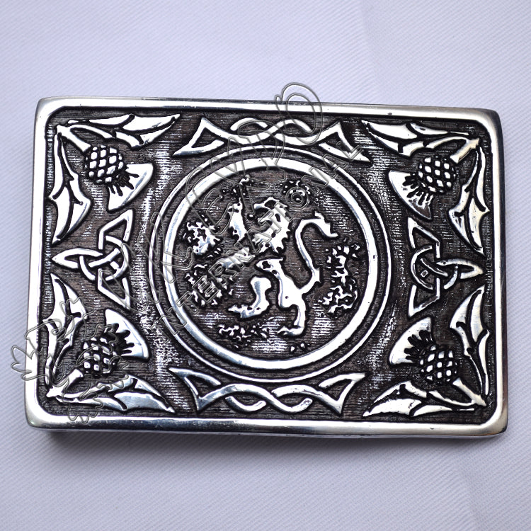 Scottish Rampart lion Black Color Filing Kilt Buckle