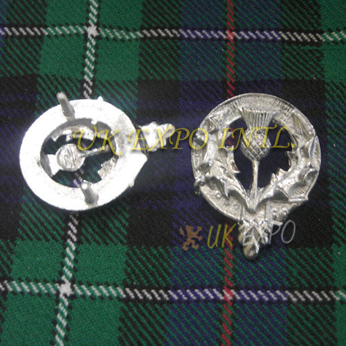 Scottish Thistle Chrome Metal Badge