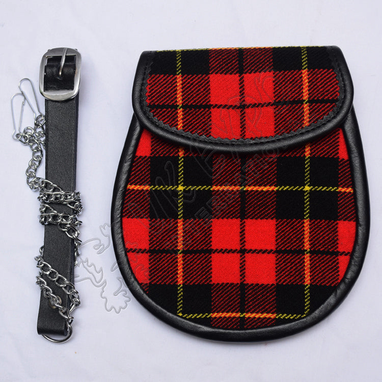 Wallace Modern Tartan Leather Back Sporran