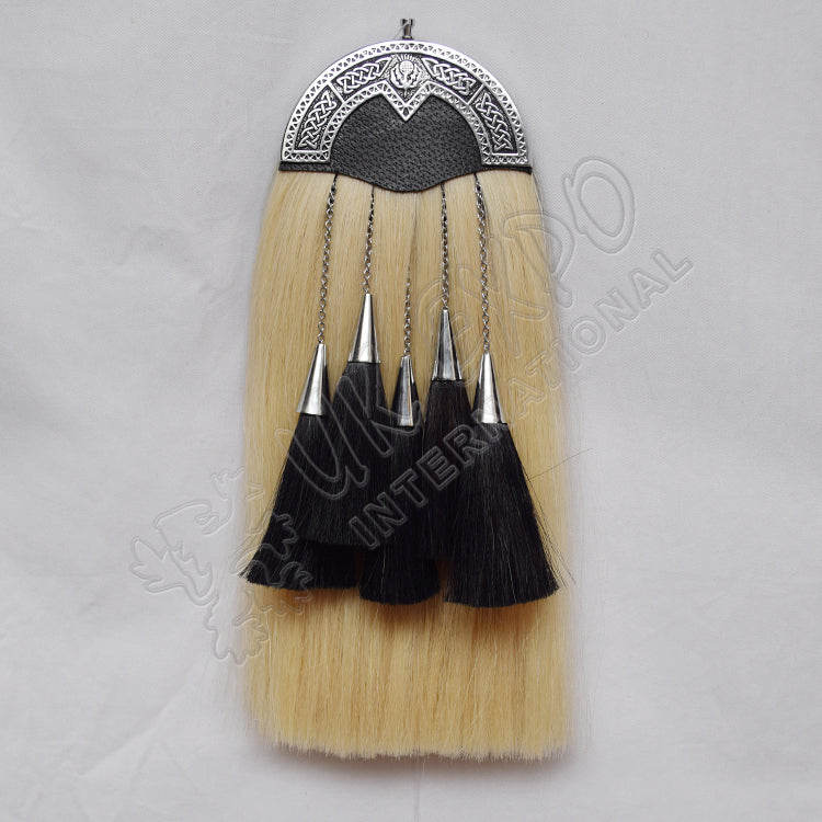 Chrome Thistle Cantle Diamond Horse Hair Sporran