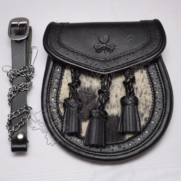 Shamrock Emblem Black Semi Dress Sporran