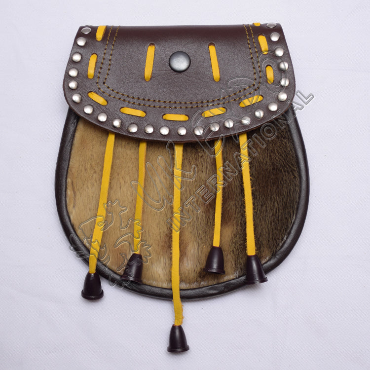Seal Skin Semi Dress Yellow Laces Sporran