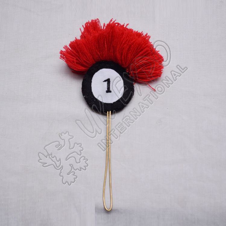 Cockade Red Wool Hackle Military Shako Plume