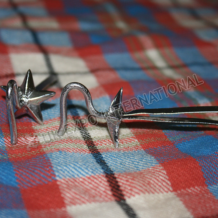 Silver Chrome Finish Shako Hat with Star Emblem