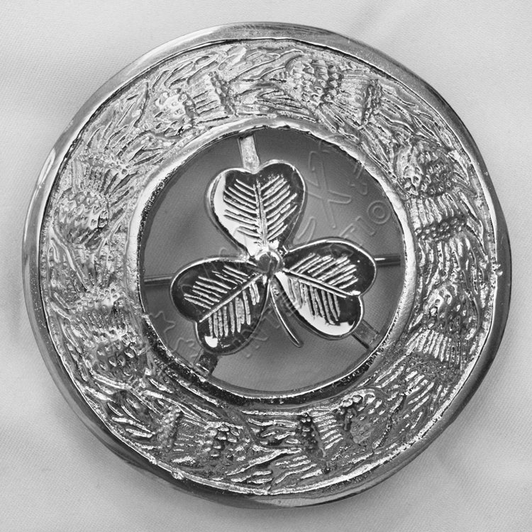 Shamrock Chrome Finish Brooch