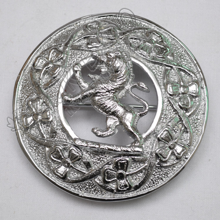 Shamrock Knot With Rampart Lion Brooch