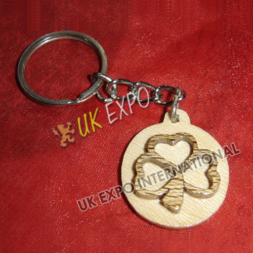 Shamrock wooden Key Chain