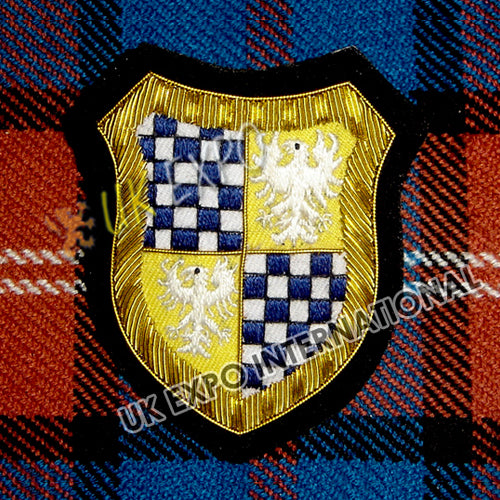 Quartered Coat of Arms Shield Bullion Blazer Badge