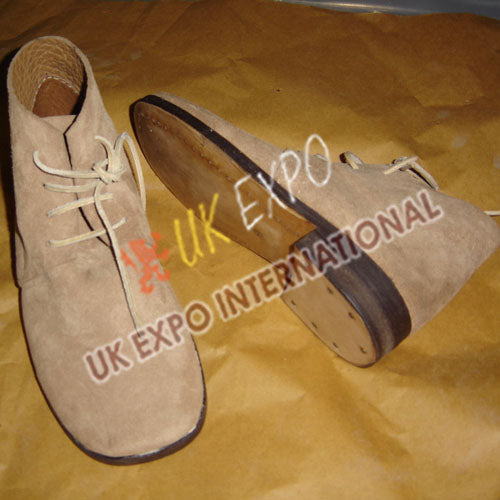 Civil War Western Undyed Leather Brogan Boots