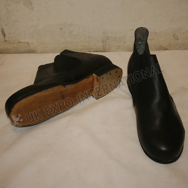 Black Leather Ankle Handmade Shoes