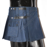 Women Utility Short Kilt Navy Color With Leather Straps