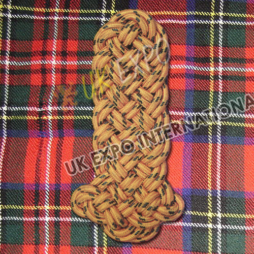 Yellow Black Dotted Round Cord Ceremonial Epaulette