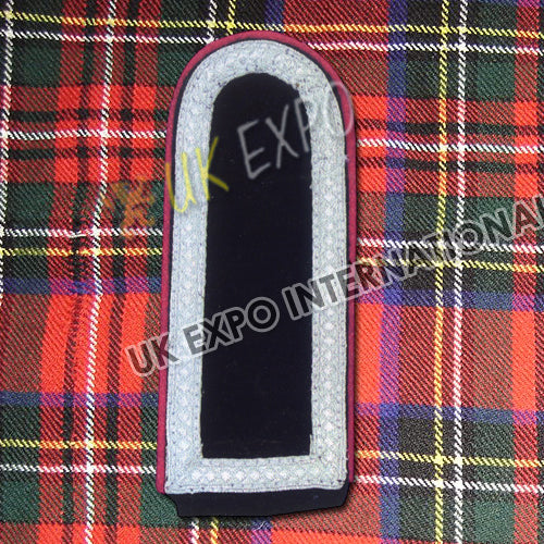 Black Red Border Silver Stripe Epaulettes