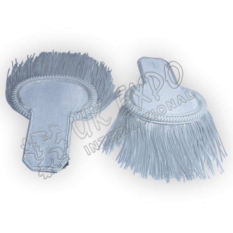 Grey Bullion Epaulettes Pair Military Shoulder Boards