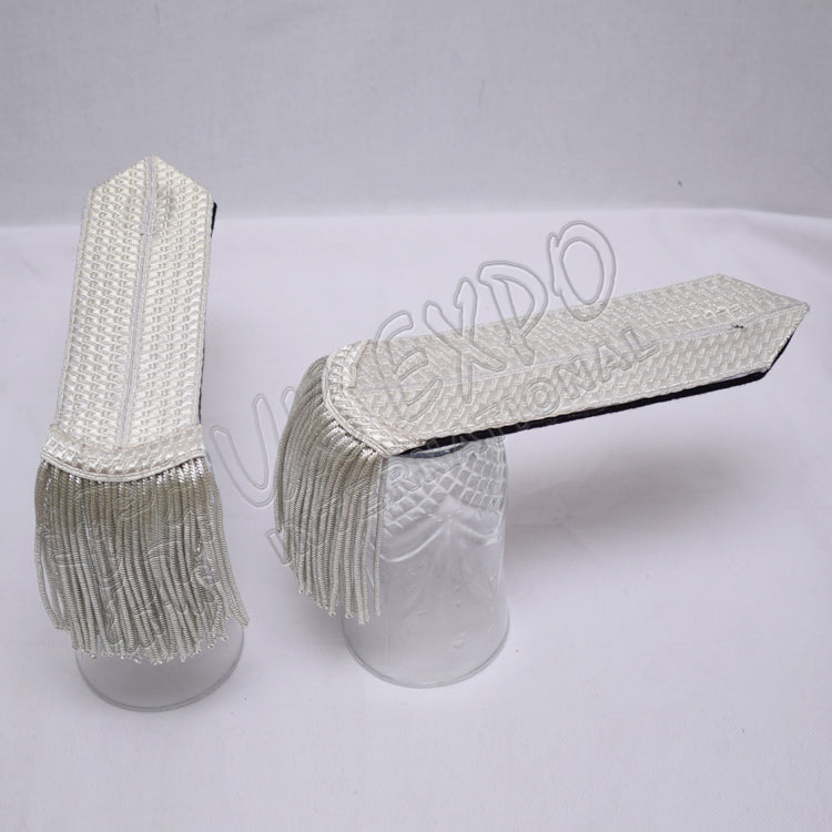 Silver Bullion Wire Braid Epaulettes Special Military Shoulder Boards