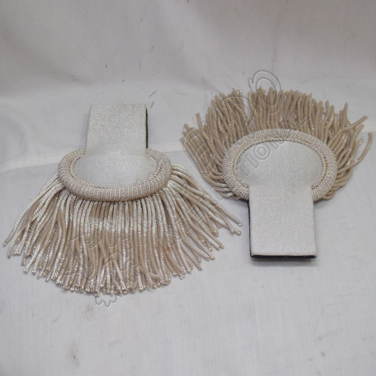 Silver Wire Hand Embroidered Epaulettes