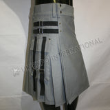 Men Gray Simple PC Tactical Webbing Utility Kilt
