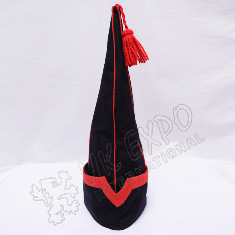 Dark Blue with Red Wool Spanish Sleeve Cap