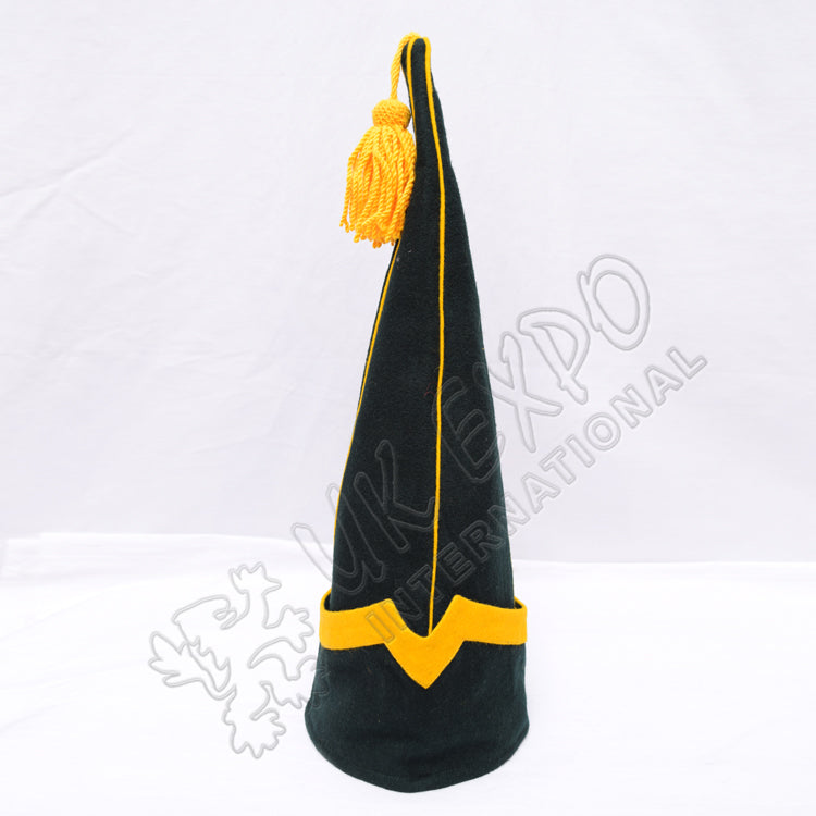 Dark Green & Yellow Wool Spanish Sleeve Cap
