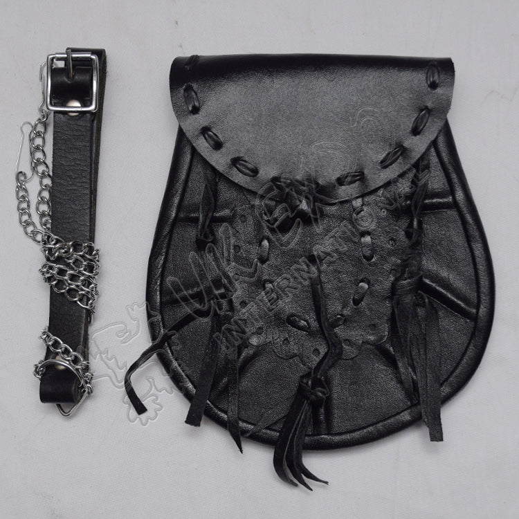 Celtic Hand Made Leather Lace Bag Sporran